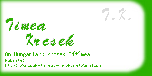 timea krcsek business card